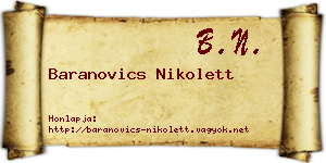 Baranovics Nikolett névjegykártya